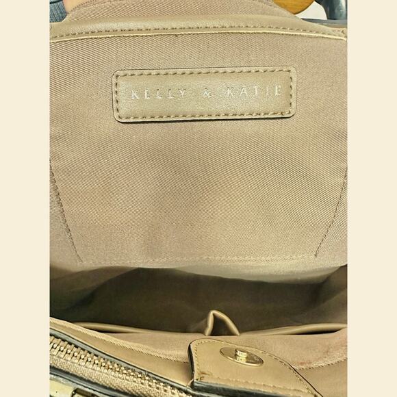 Kelly and Katie soft blue canvas large leather tote handbag - Picture 5 of 5